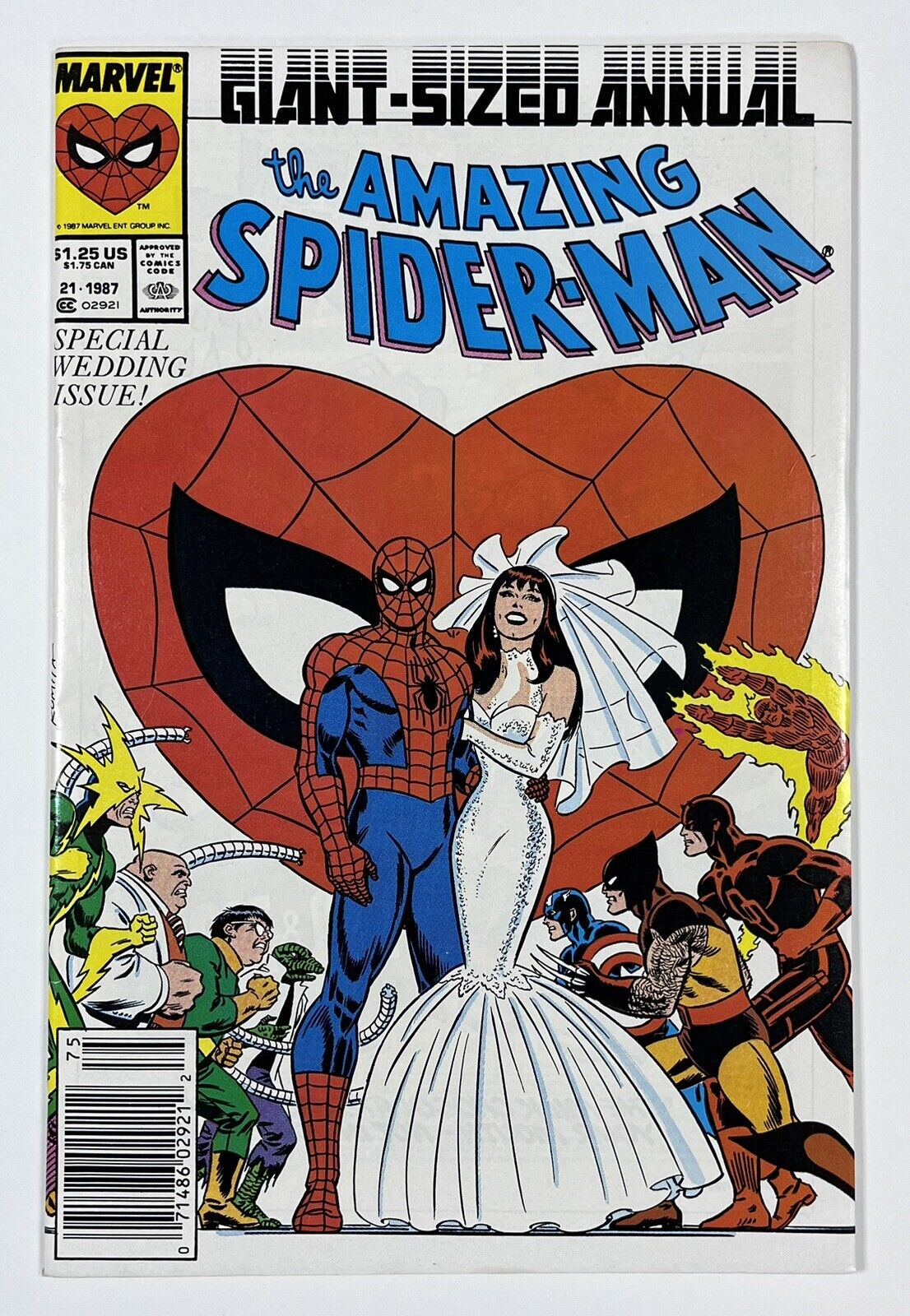 AMAZING SPIDER-MAN ANNUAL #21 - NEWSSTAND - 1987 - VF - WEDDING ISSUE - MARVEL