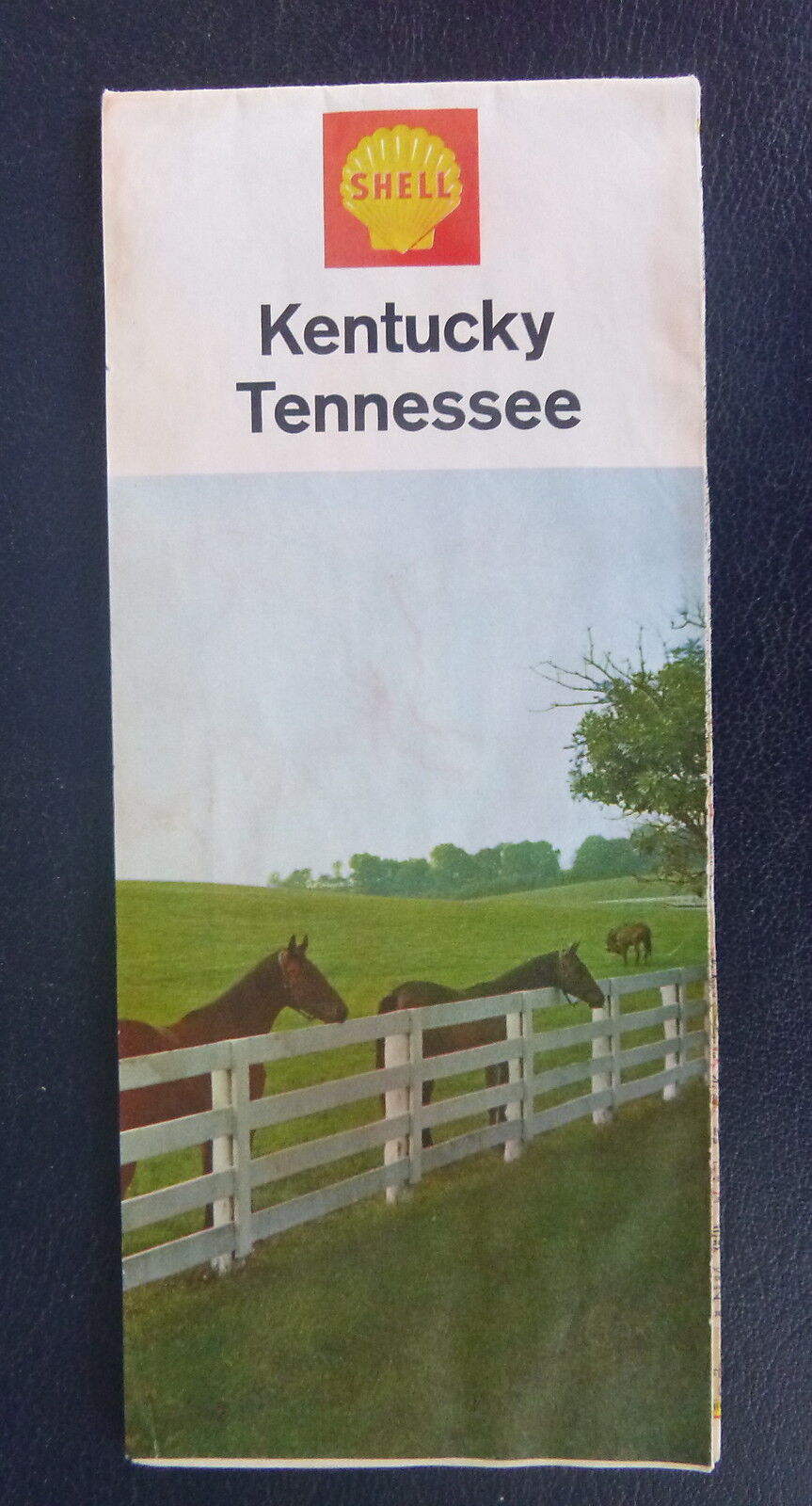 1966 Kentucky Tennessee  road map Shell oil  gas