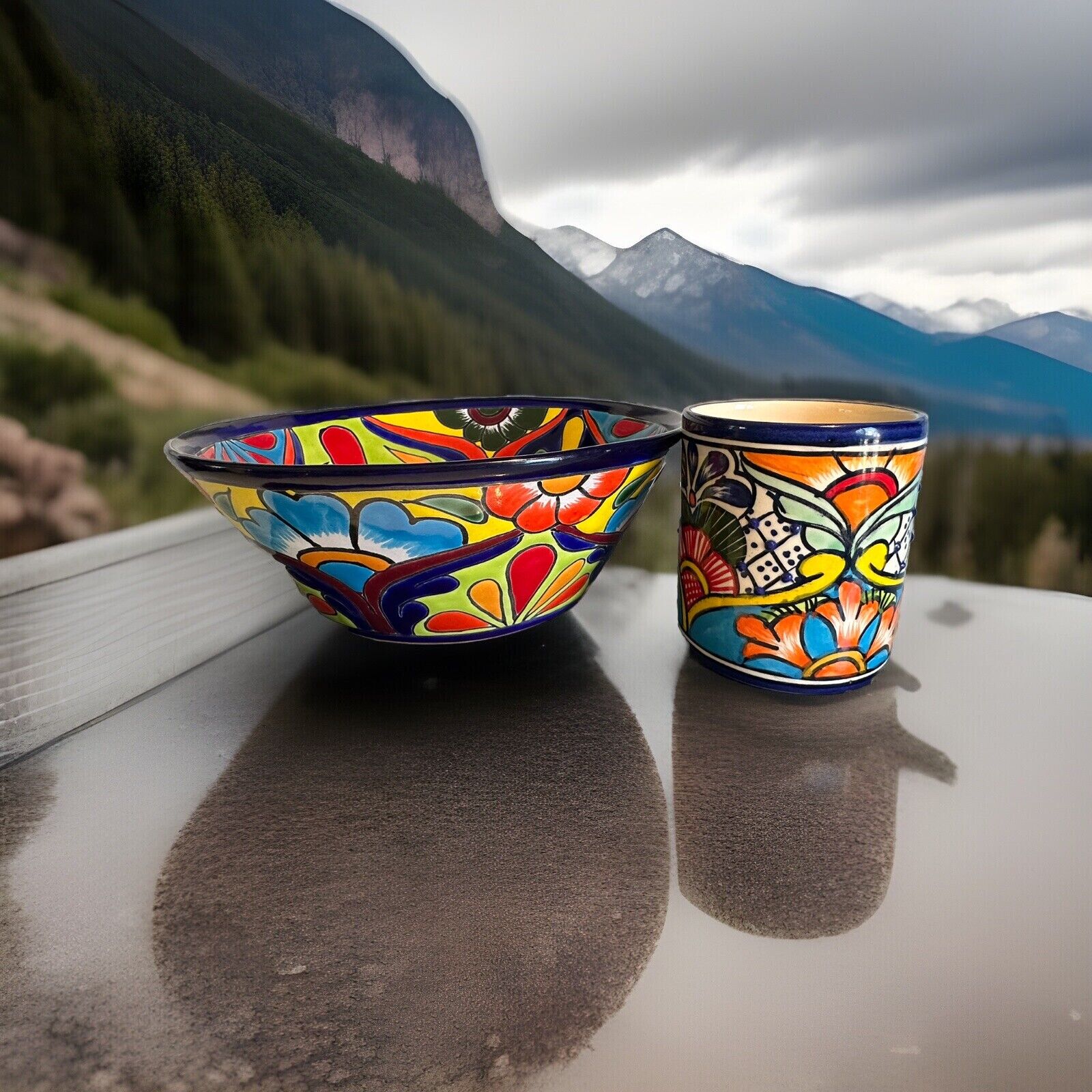 Talavera Lg Bowl & Mug Set :: Mexican Folk  Art Pottery  Ceramic