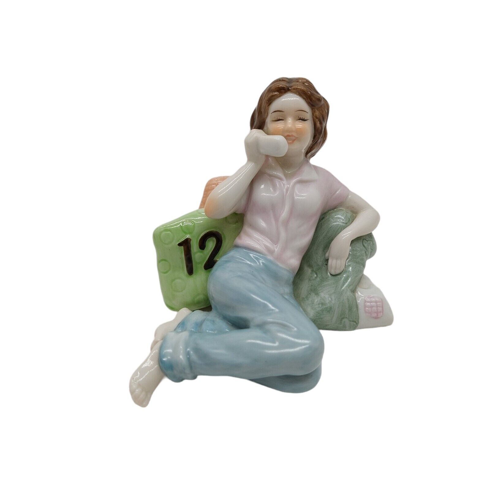 Heartline PreTeen Girl On Telephone Figurine 12th Birthday cake topper decor