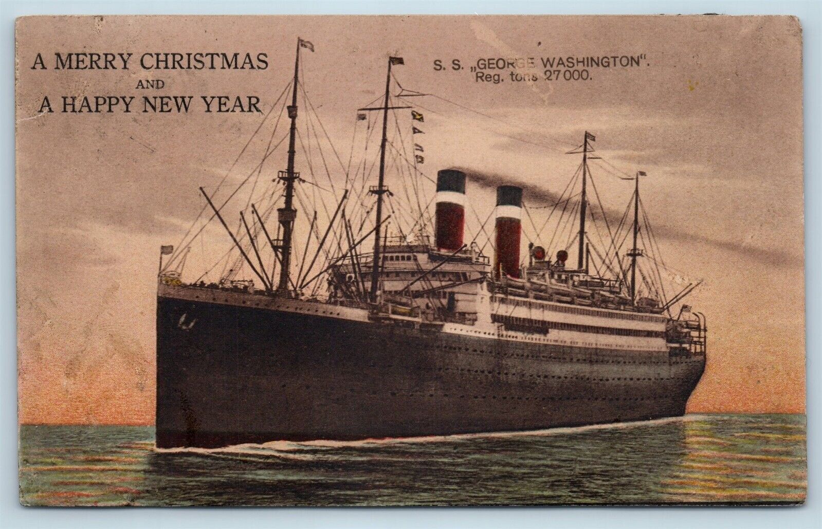 Postcard United States Line SS George Washington Steamer Ship c1920s V4