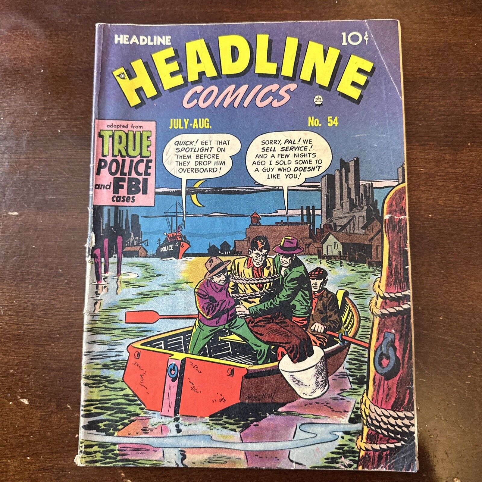Headline Comics #54 (1952) - Golden Age Crime Cement Shoes Murder Cover