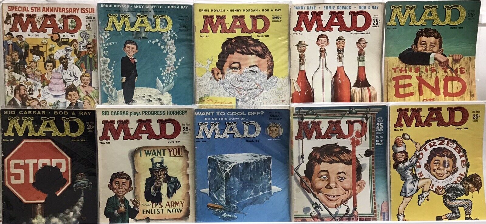 MAD Magazines 1950’s - Lot Of 10
