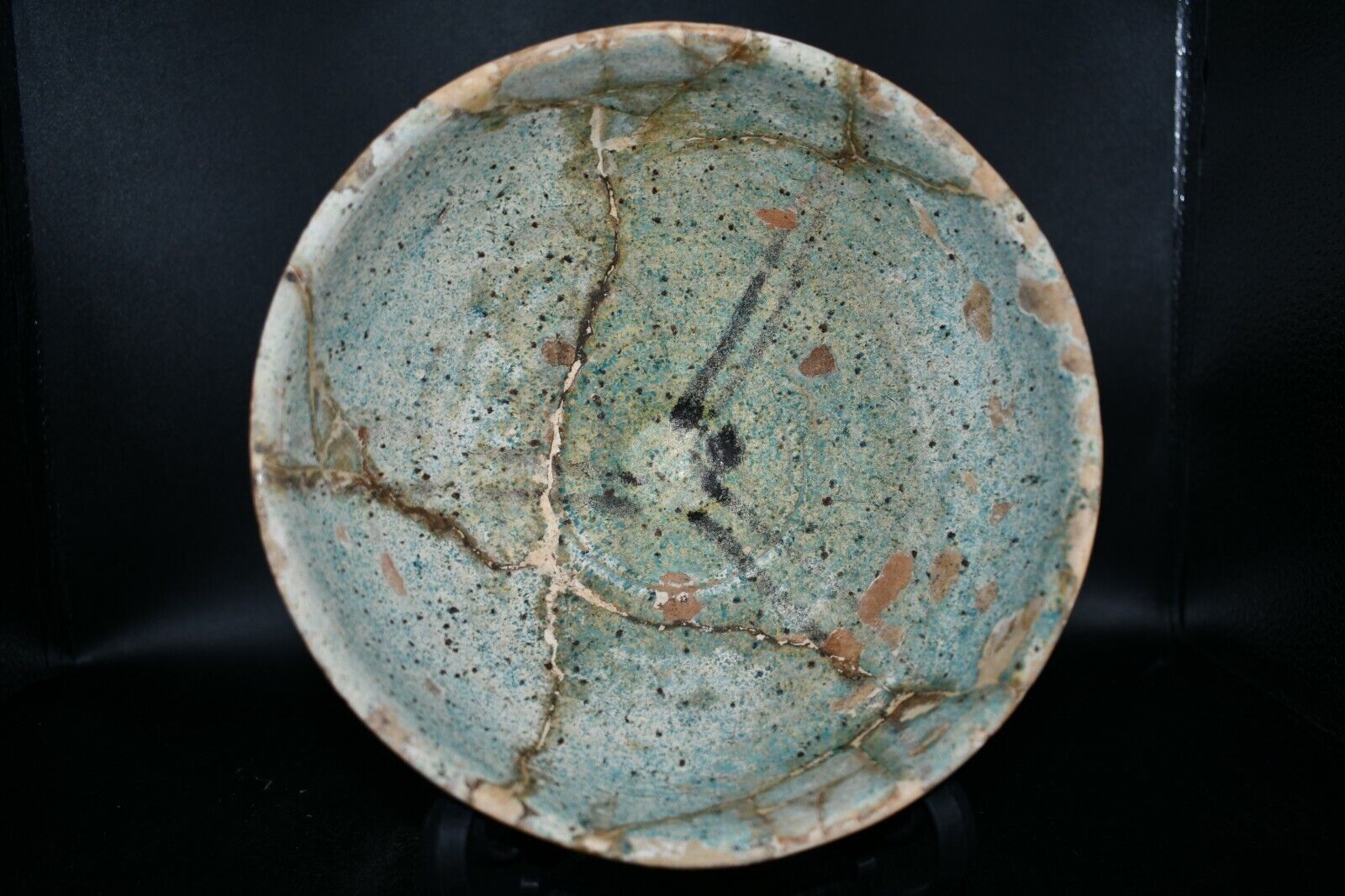 Ancient Islamic Kashan Ceramic Glazed Pottery Bowl Circa 10th - 12th Century