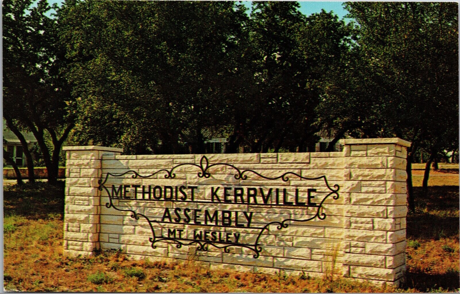 Methodist Kerrville Assembly Church Mt. Wesley Hill Country Texas Postcard 7D