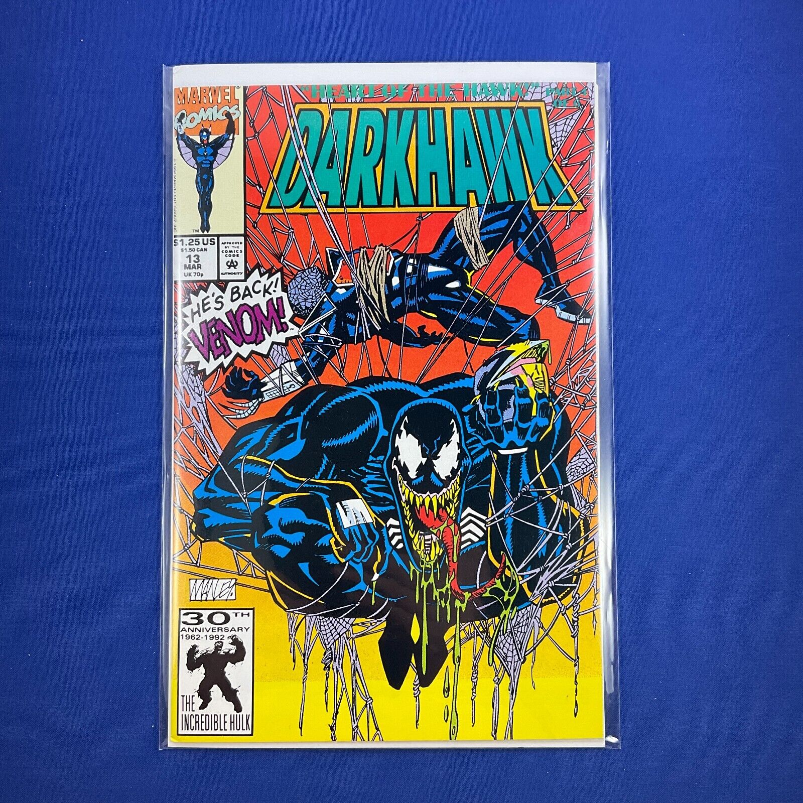 Darkhawk #13 He\'s Back VENOM Marvel Comics 1992