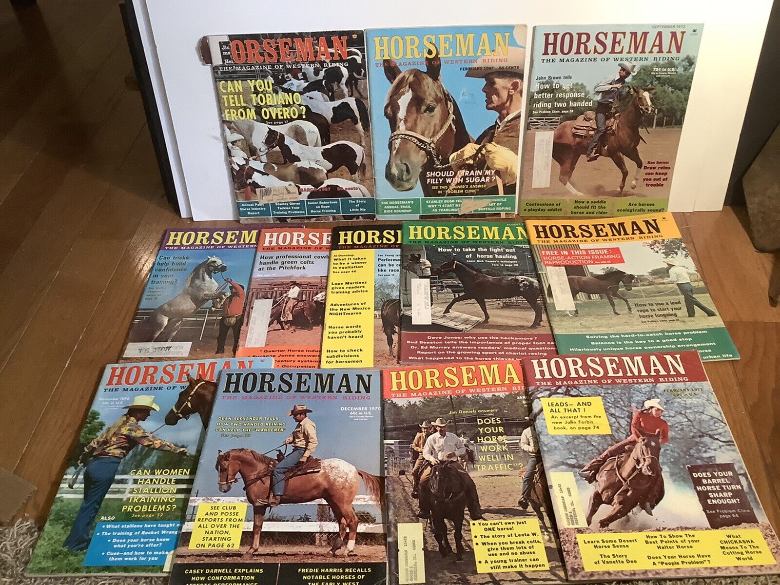 Vintage Horseman Western Riding Magazine 12 Issues 1967-1972