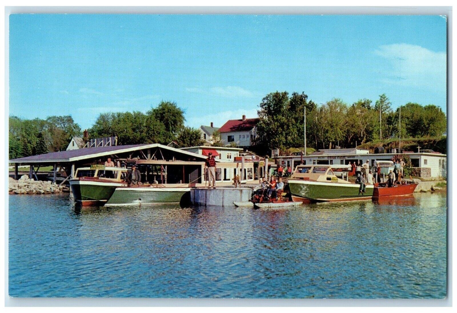 c1950's View Of Walker Boat Service Walker Minnesota MN Vintage Postcard