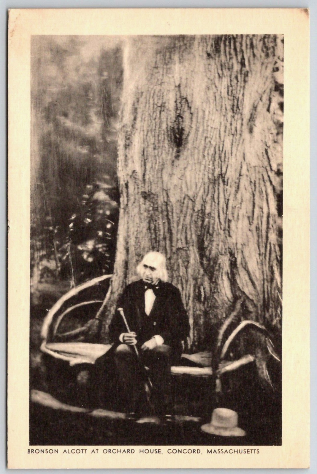 Vintage Postcard - Bronson Alcott at Orchard House - Concord MA