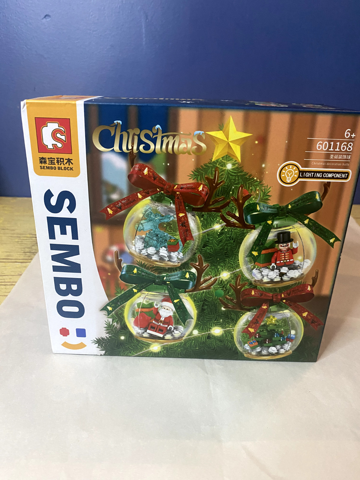 Sembo Blocks: Christmas Ornaments #601168 with lighting components New in Box