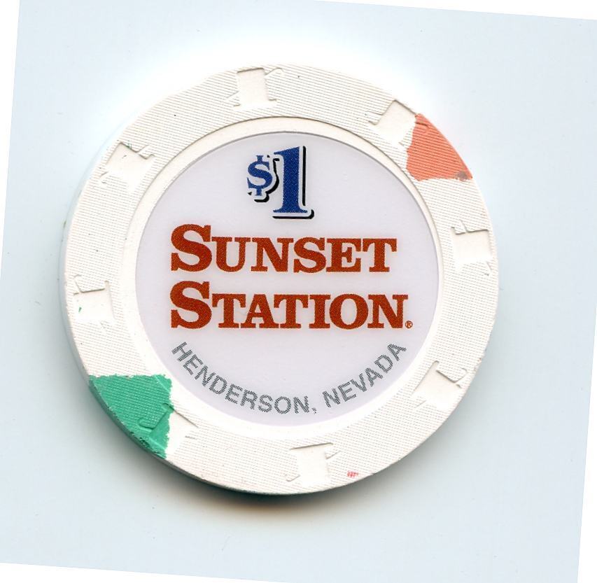 1.00 Chip from the Sunset Station Casino Henderson Nevada Bold Logo
