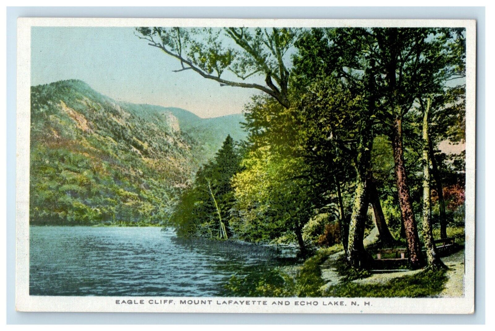 c1910\'s Eagle Cliff Mount La Fayette And Echo Lake New Hampshire NH Postcard