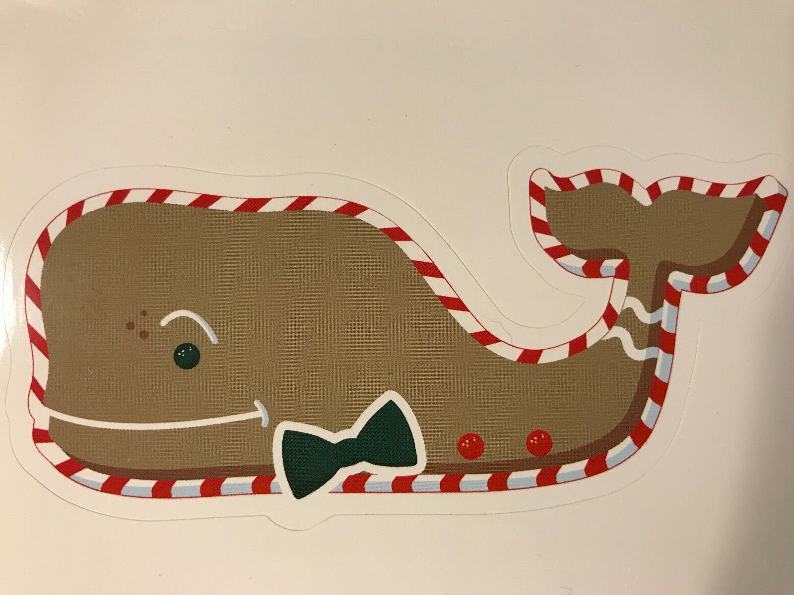 NEW Vineyard Vines Gingerbread with Bowtie Whale Sticker Decal