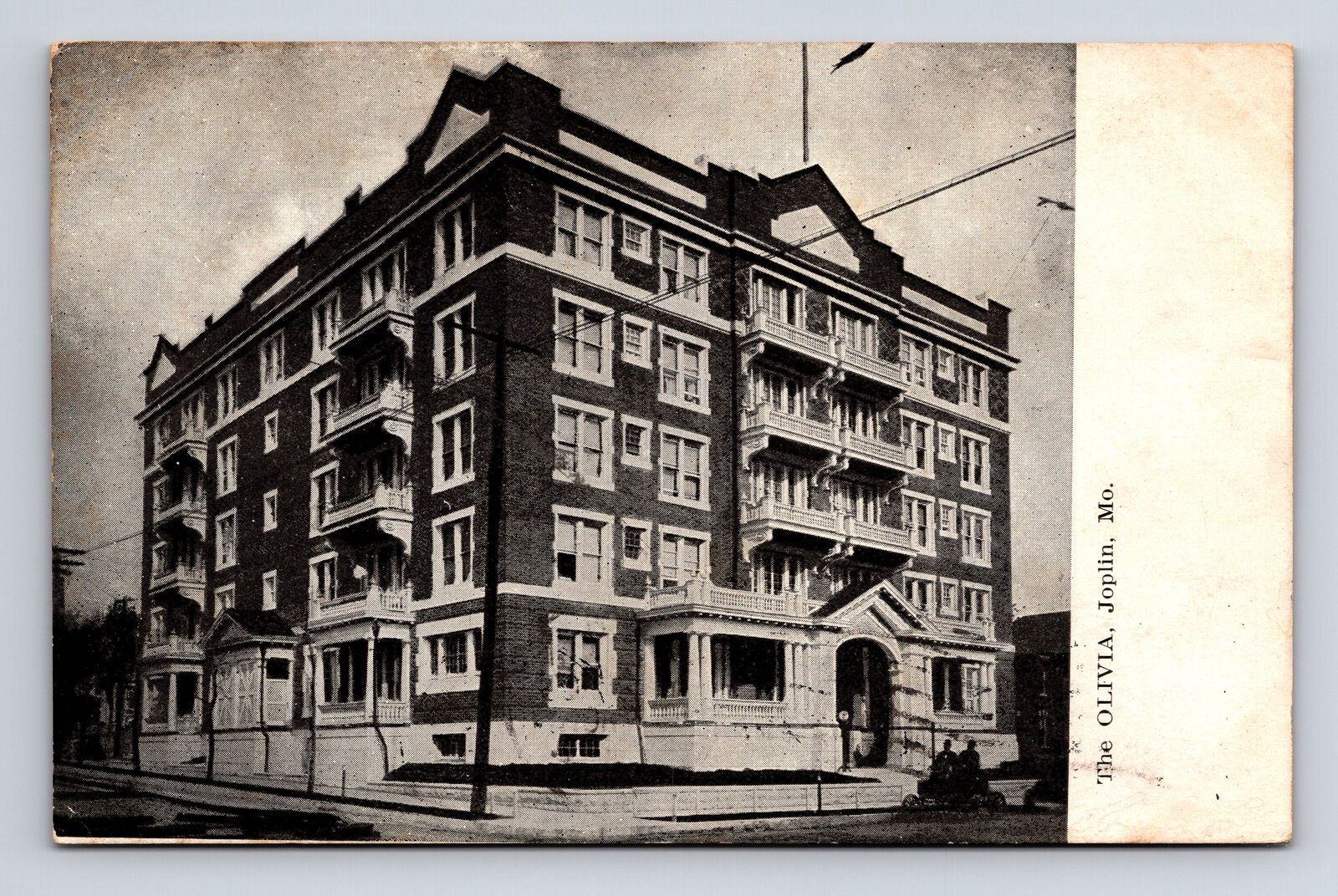 1908 The Olivia Hotel Joplin MO Postcard