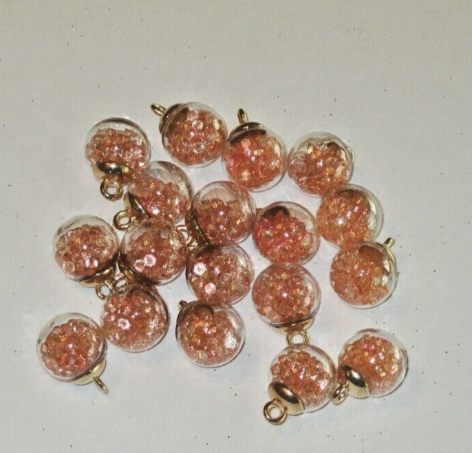 Glass Peach Miniature Balls Christmas Ornaments for Mini Trees & Decorations