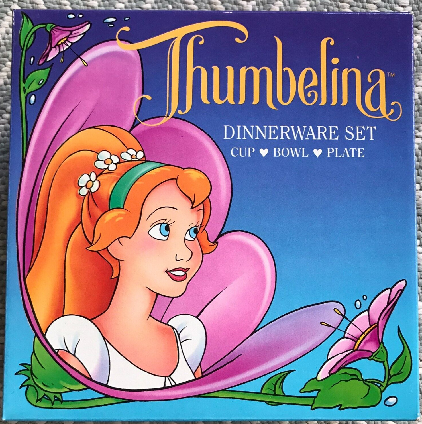 Rare Vintage 1993 Thumbelina Dinnerware Set - New in Box