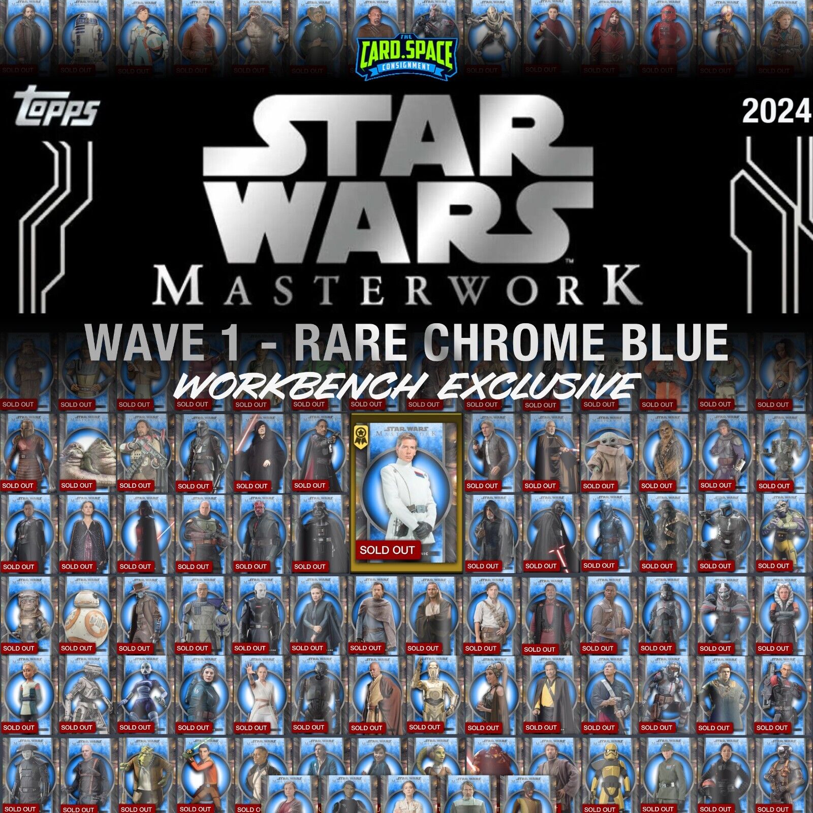 100 CARDS - FULL WORKBENCH SET & REWARD CARD - Topps Star Wars Masterwork CHROME