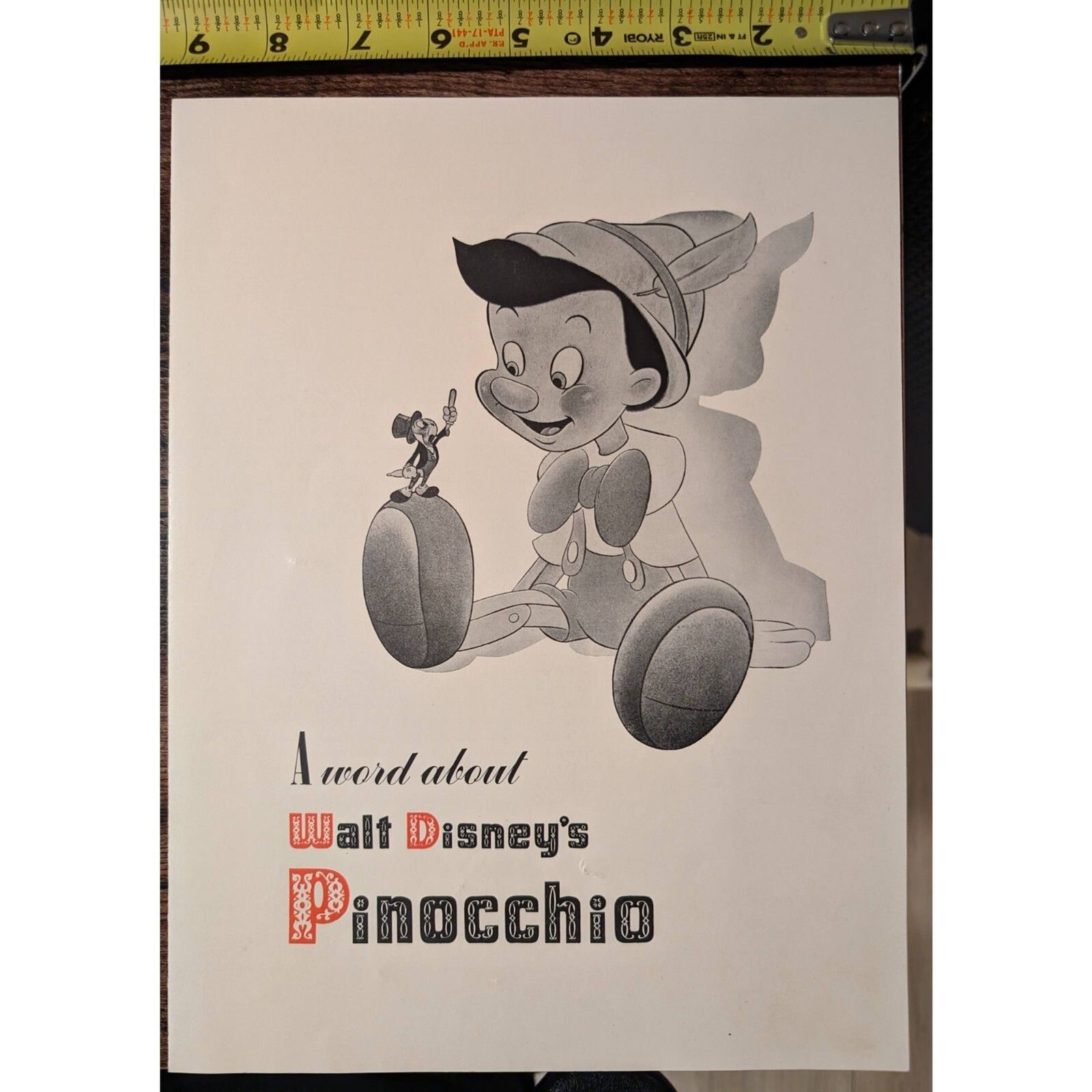 Rare Pinocchio 1940 Center Theatre Premiere Info/Print Packet w/ (4) prints