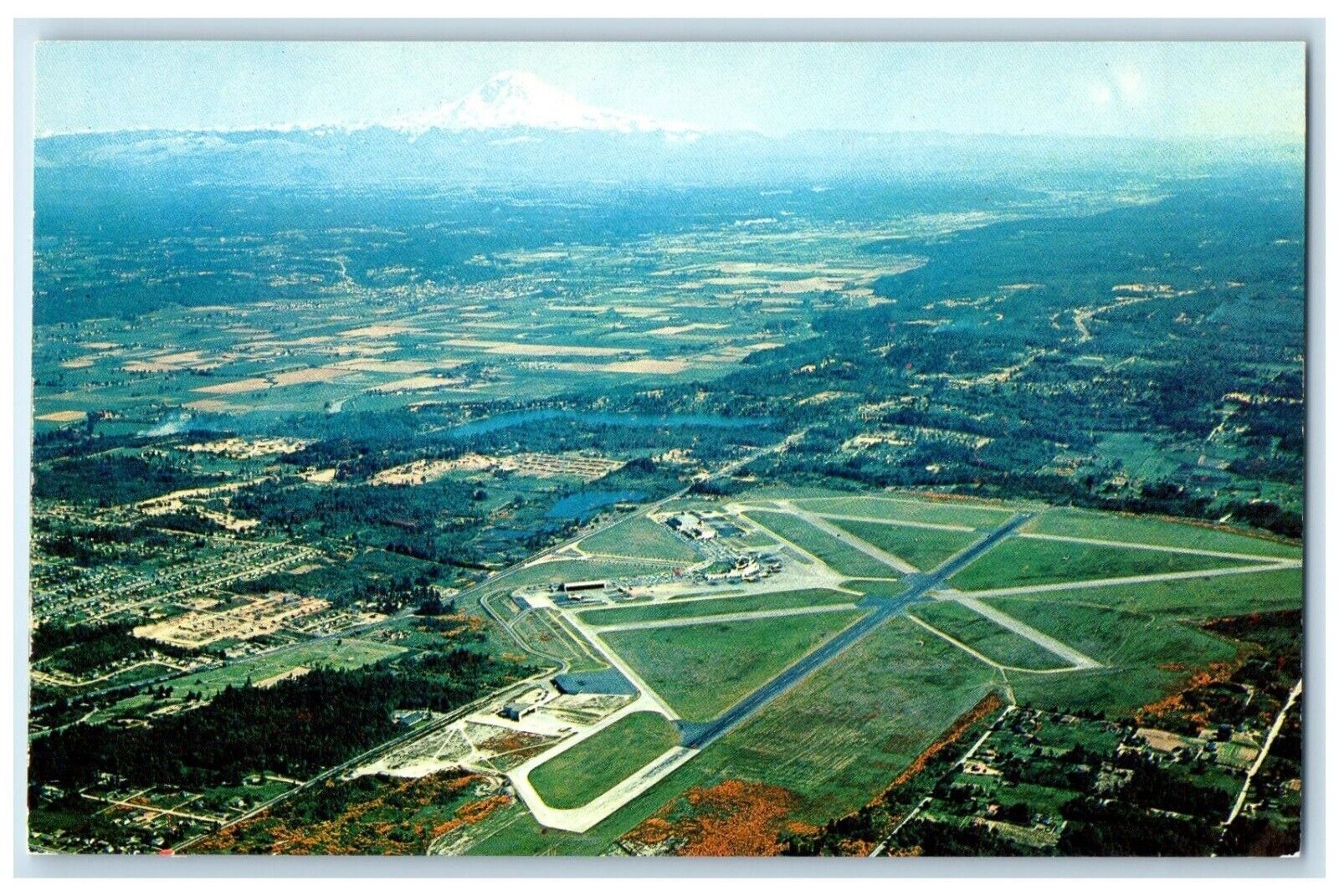 c1960's Seattle-Tacoma International Airport Mt. Rainier Washington WA Postcard