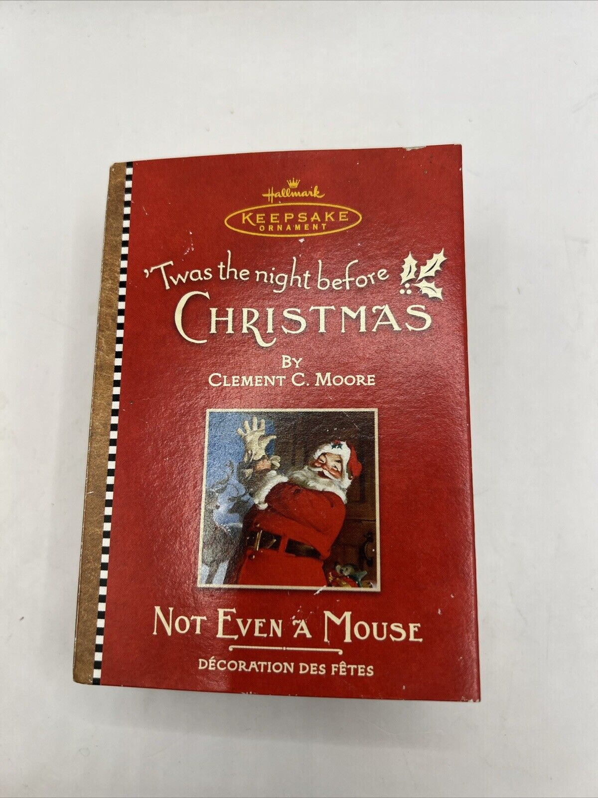 2001 Hallmark Twas The Night Before Christmas \'Not Even A Mouse\' Clock Ornament