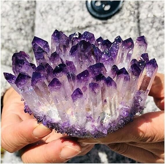 310g+ New Find Purple Ghost Phantom Cluster Mineral Specimen Crystal Reiki Decor