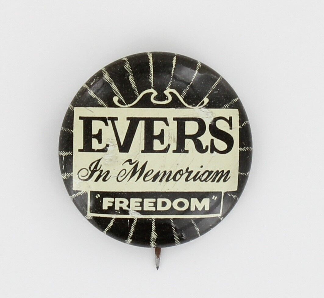 Medgar Evers 1963 Original Funeral Pin NAACP Mississippi Black Civil Rights 1464
