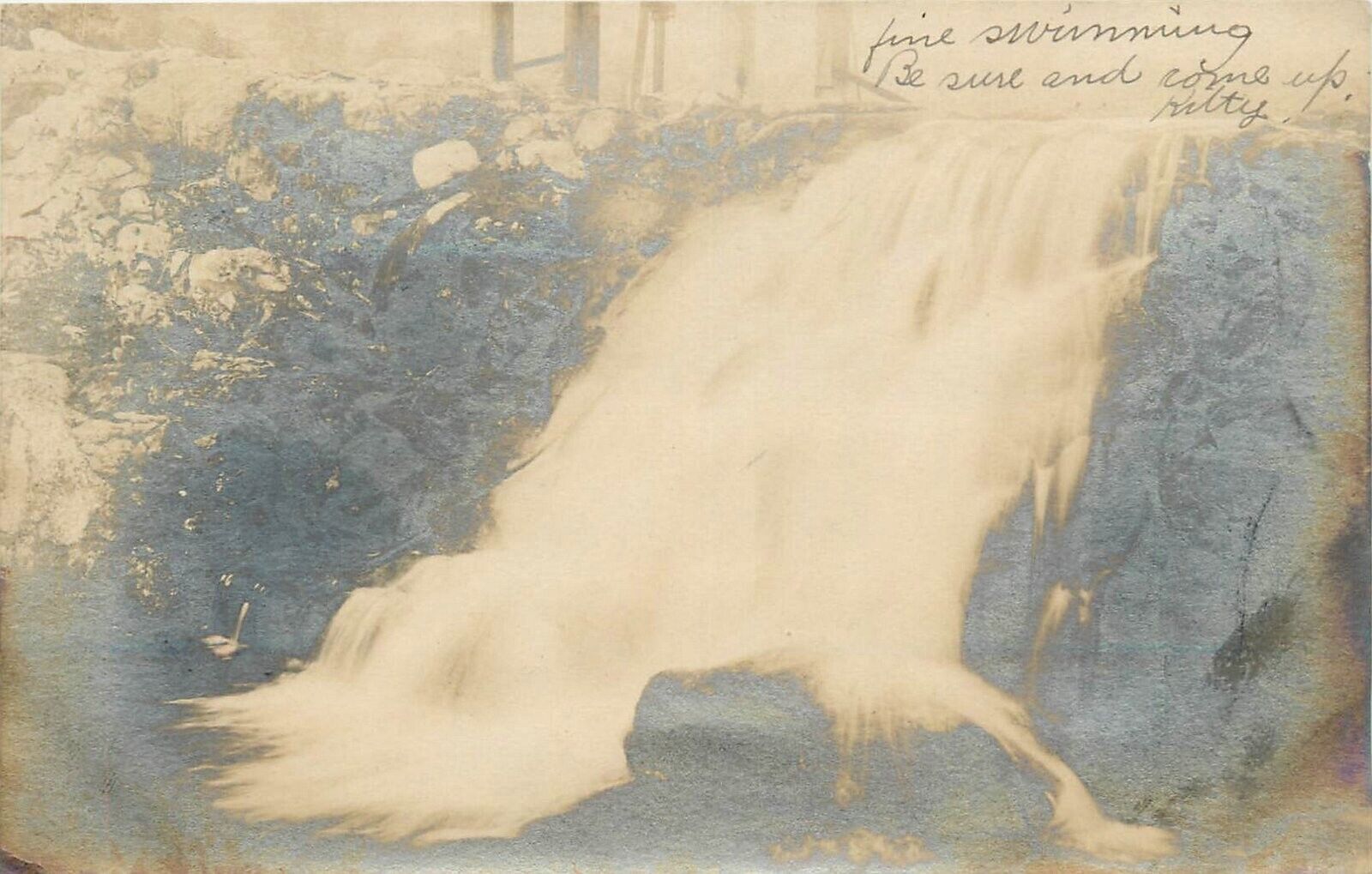 Postcard RPPC 1907 Bennington New Hampshire beautiful Waterfall 24-6549