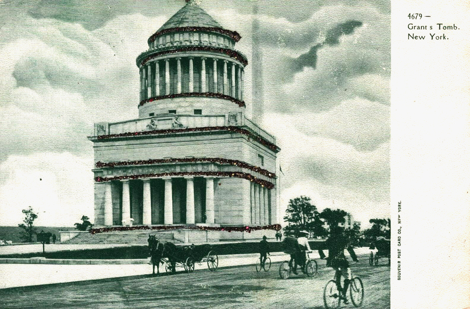 Civil War General U.S. Grant\'s Tomb  With  Glitter  Postcard  c1907