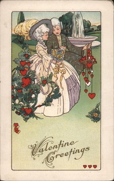 Valentine/Couple Valentine Greetings Antique Postcard Vintage Post Card