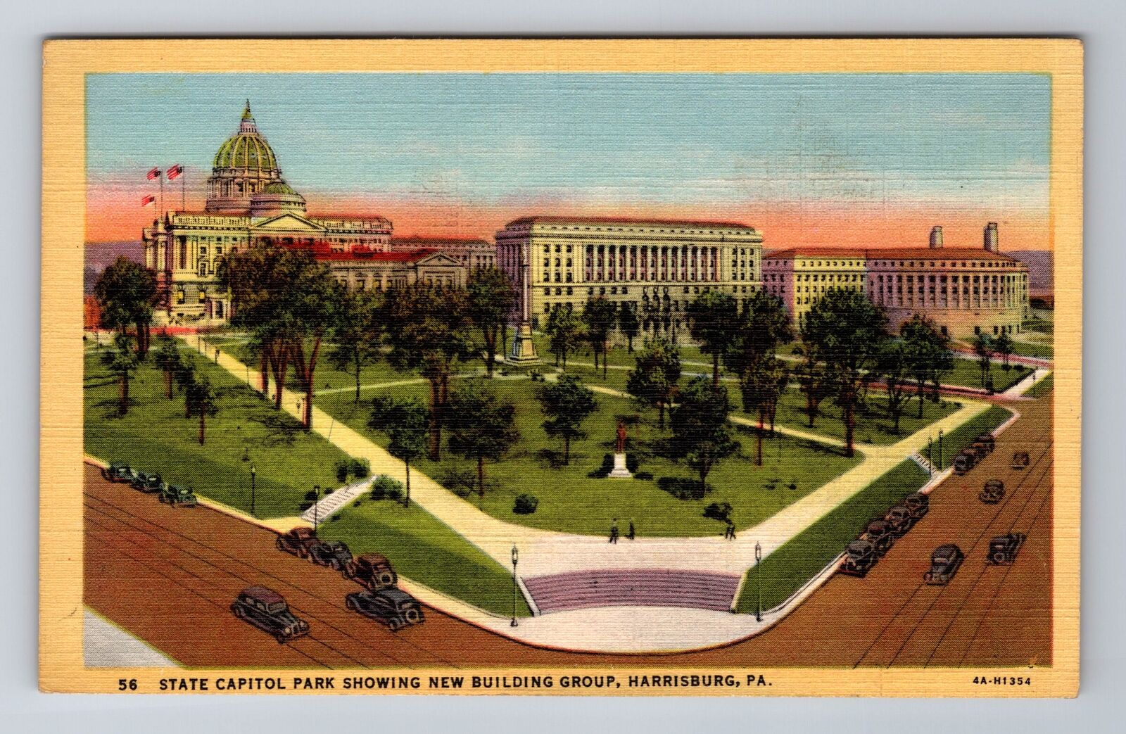 Harrisburg PA-Pennsylvania, State Capitol Park, Antique Vintage Postcard