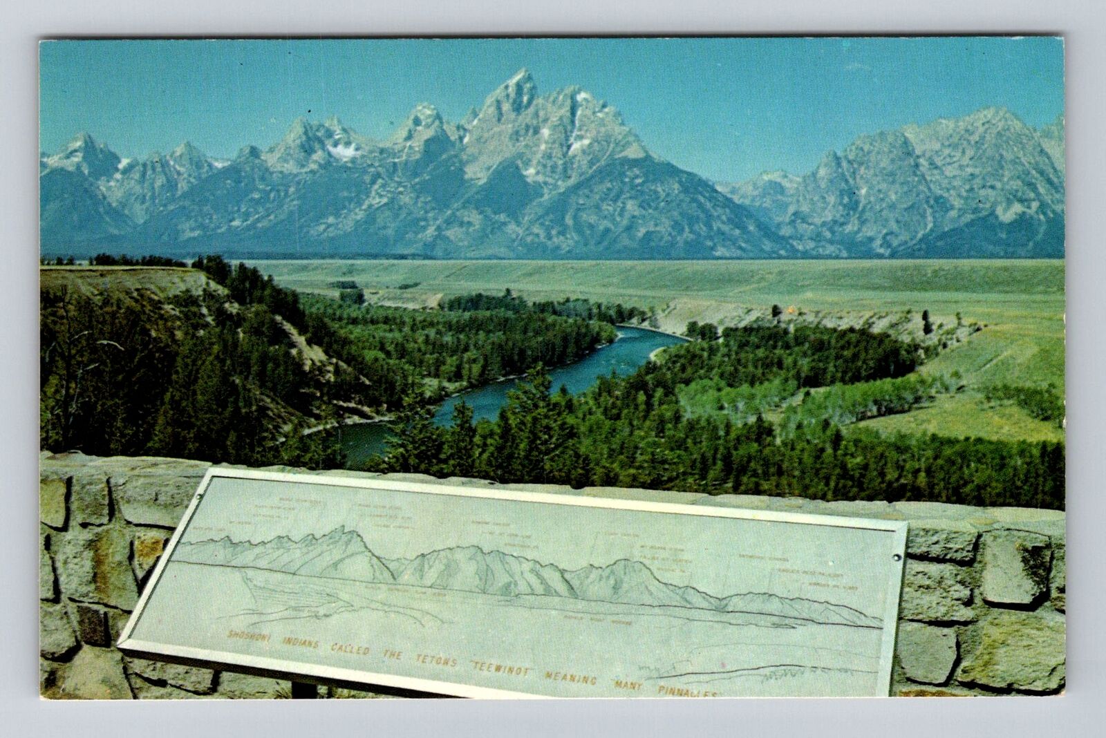 Grand Teton National Park, Grand Teton Range Of Mountains, Vintage Postcard