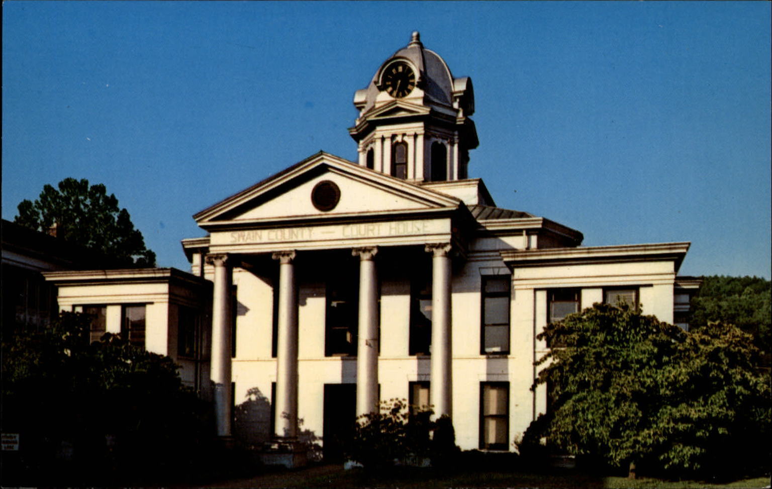 Court House Bryson City North Carolina architecture ~ 1970s vintage postcard