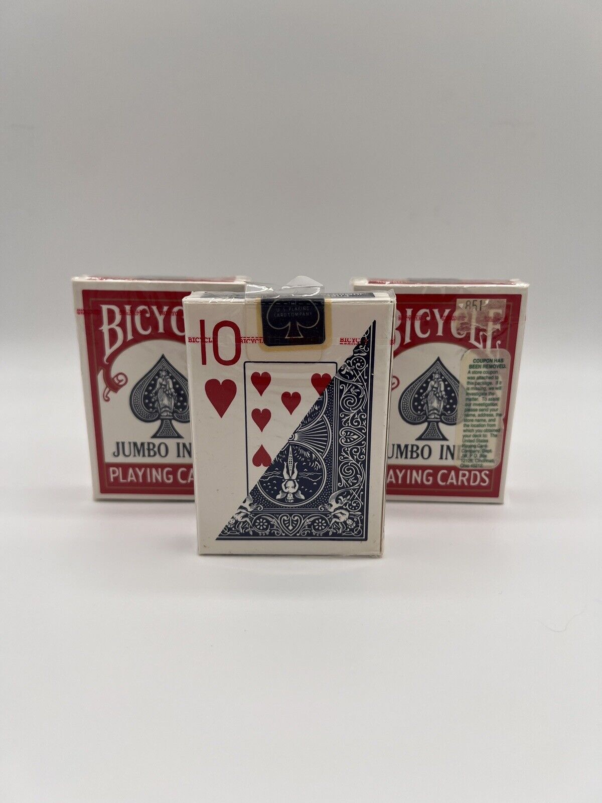 Lot of 3 Sealed Vintage Bicycle Poker Playing Cards Jumbo Index 88 Red & Blue