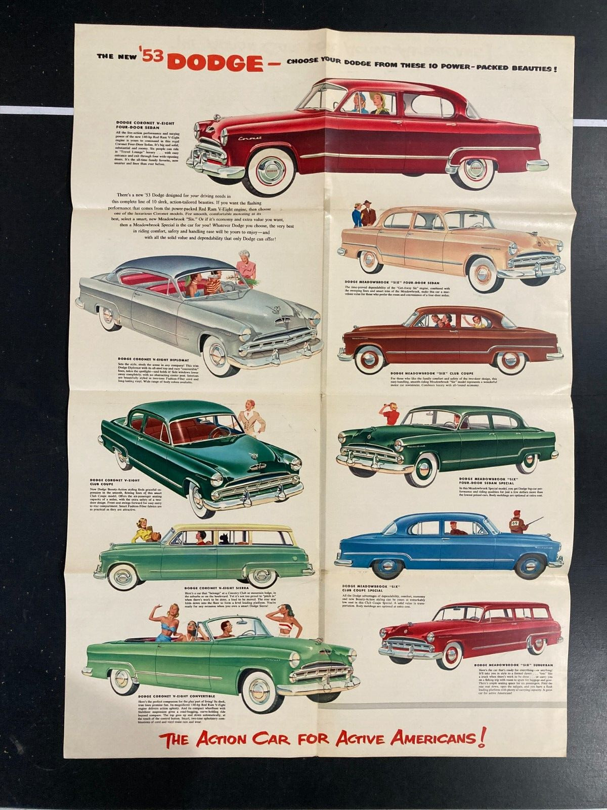 1953 Dodge Coronet Sierra Meadowbrook Club Coupe Sedan Poster Pamphlet Advertise