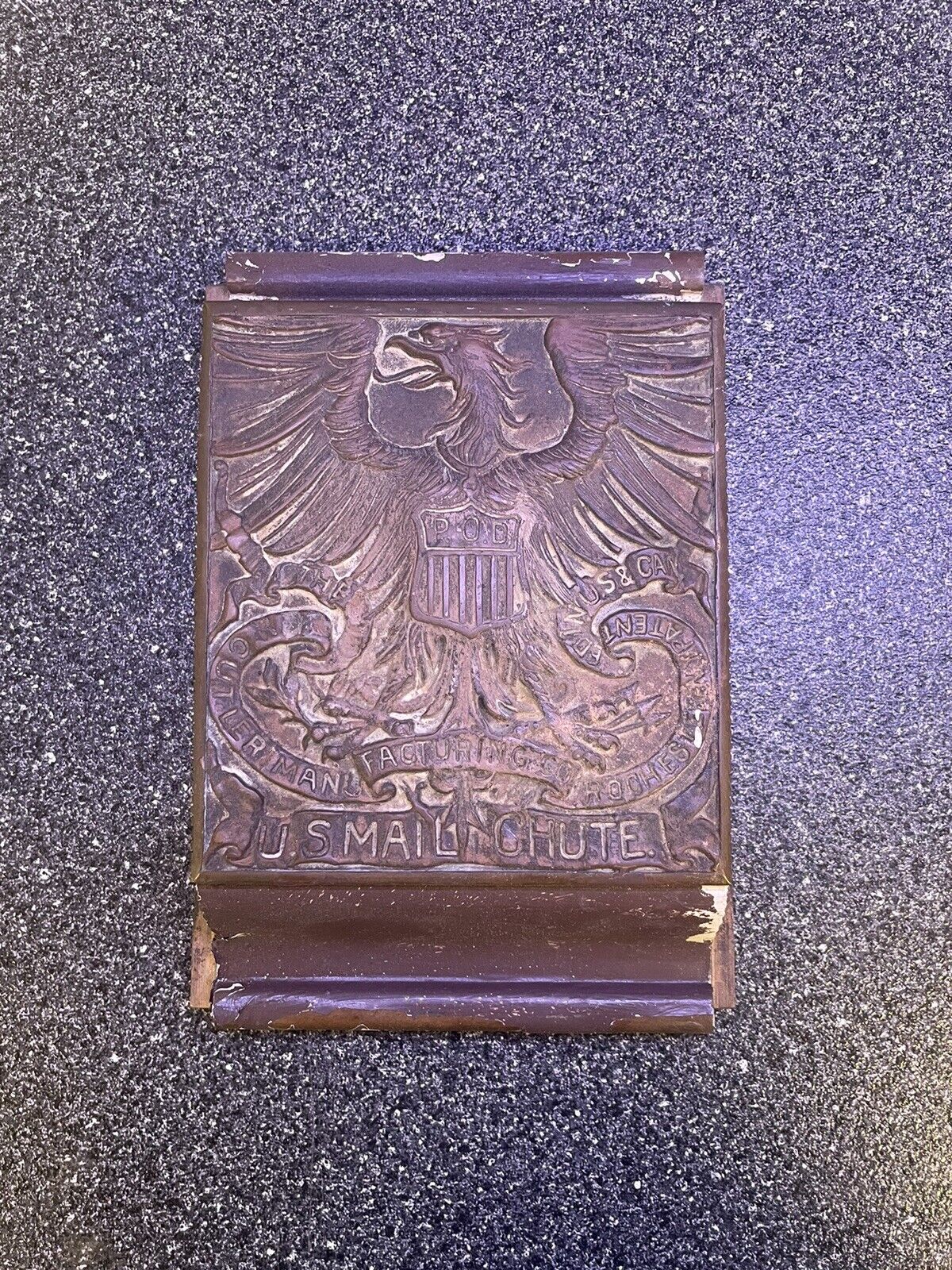 Antique Cutler Manufacturing Company Bronze U.S. Mail Chute Eagle USPS RARE 
