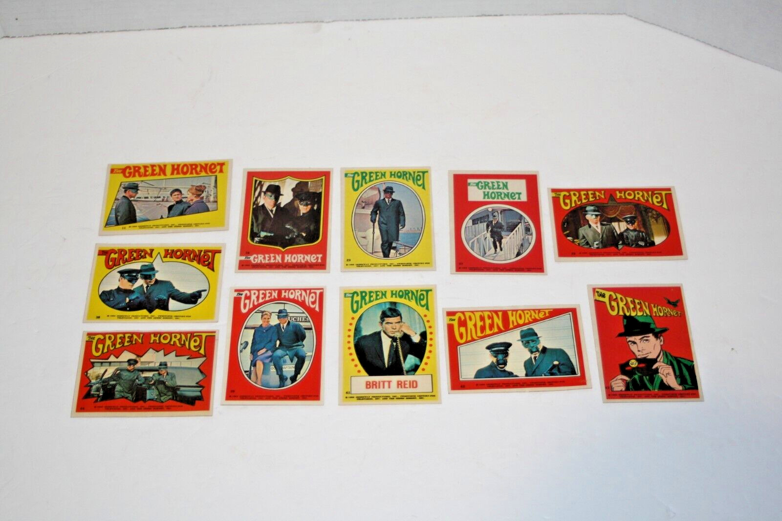 vintage 1966 Topps Green Hornet sticker card decal lot of 11 unpeeled 