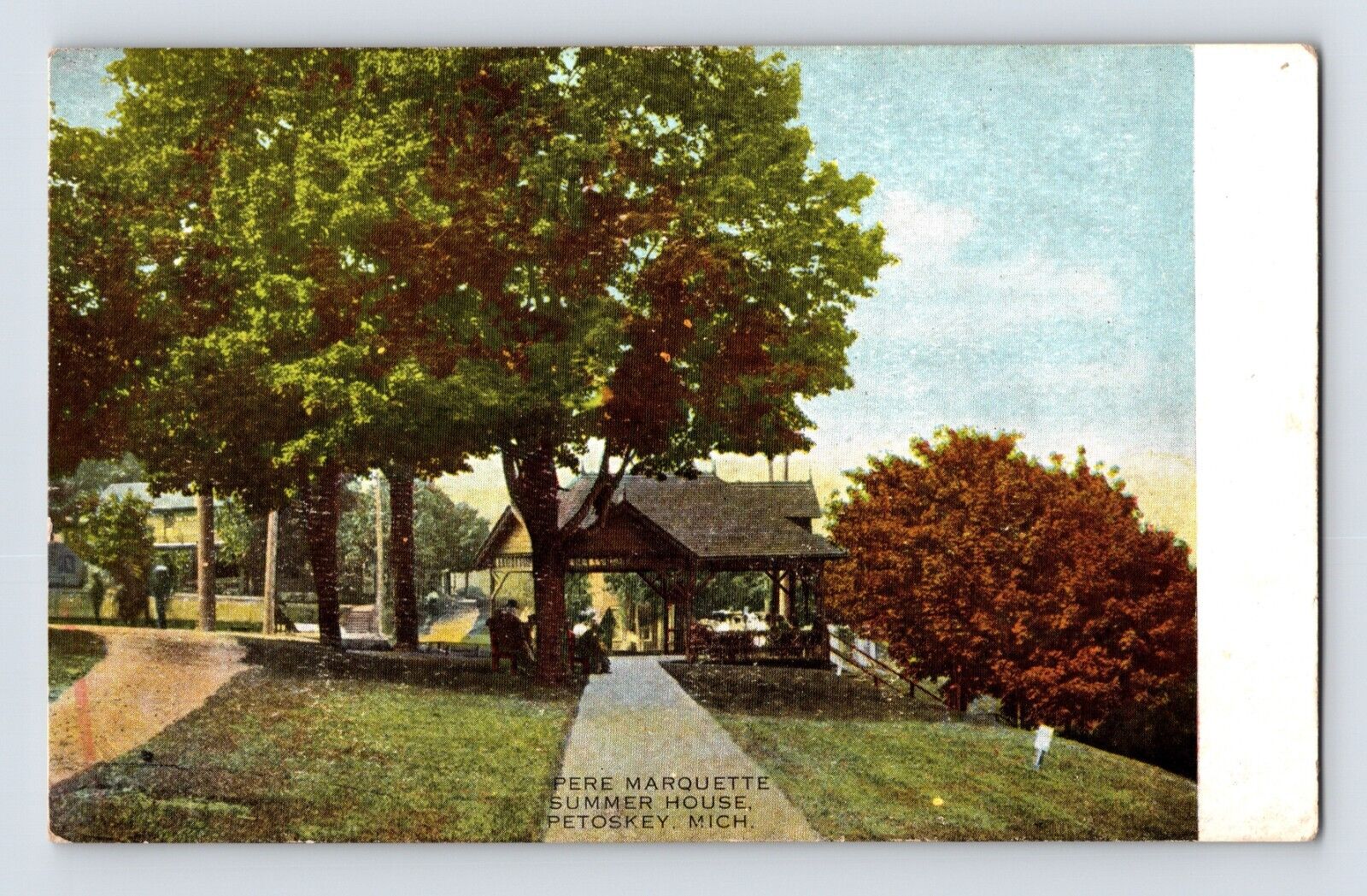 Postcard Michigan Petoskey MI Pere Marquette Summer House 1910s Unposted Divided