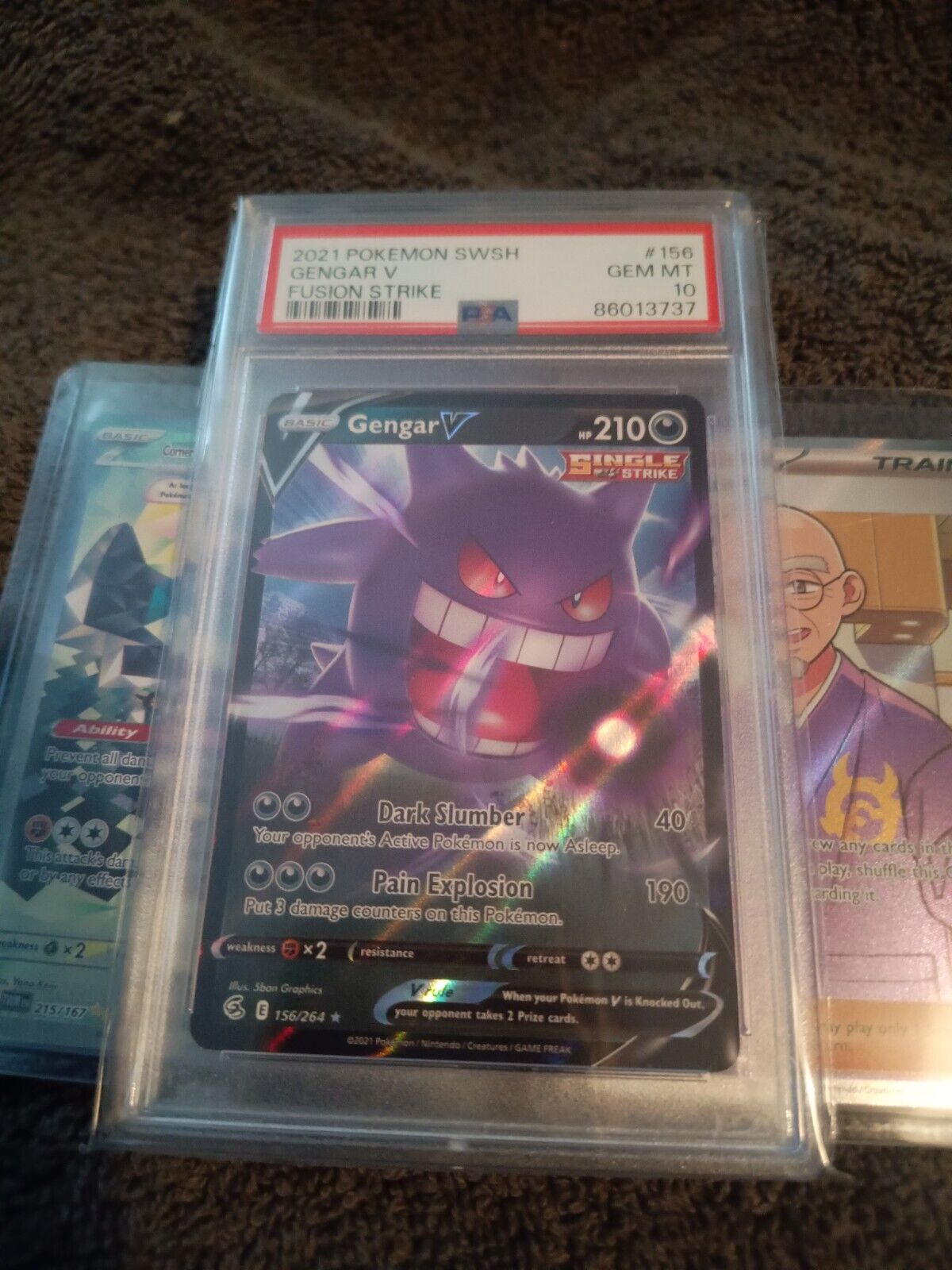 Pokemon Card PSA 10 Gengar V Fusion Strike Ultra Rare Holo Foil 156/264 2021 B4