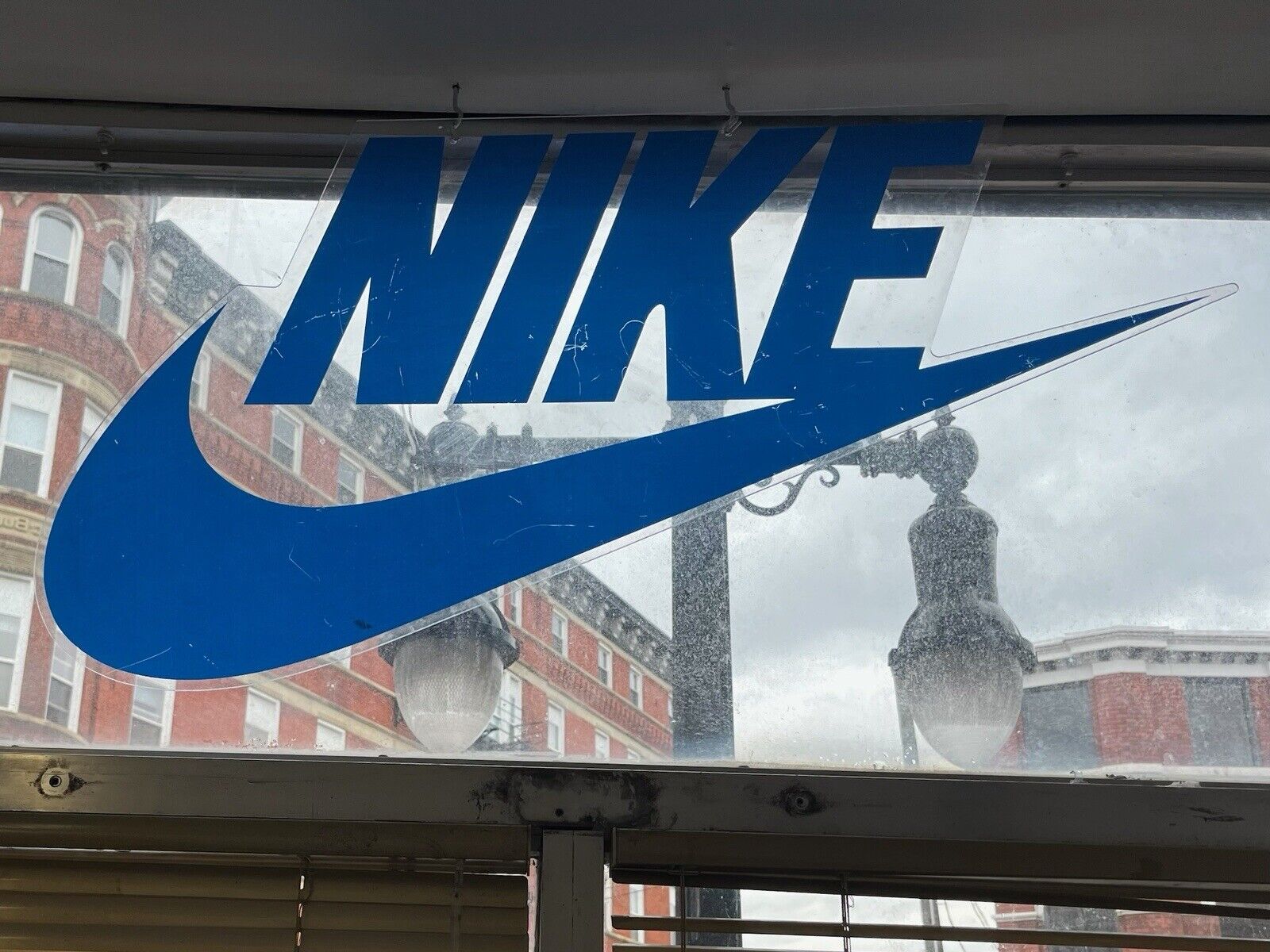 vintage nike hanging acrylic sign store display sign dealer issue 90s