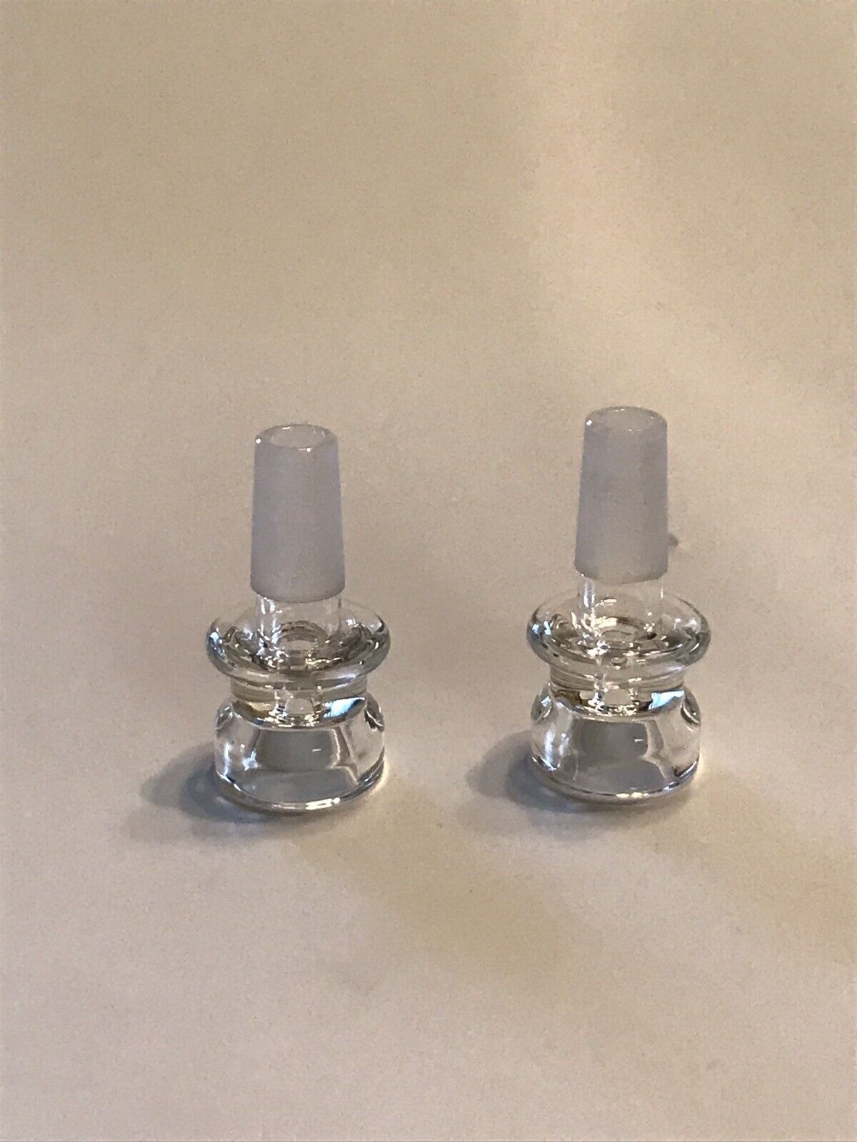 Lot Of 2 10mm Glass Male Bowl Slide  Water Pipe Bong Bubbler Hookah Clear Color