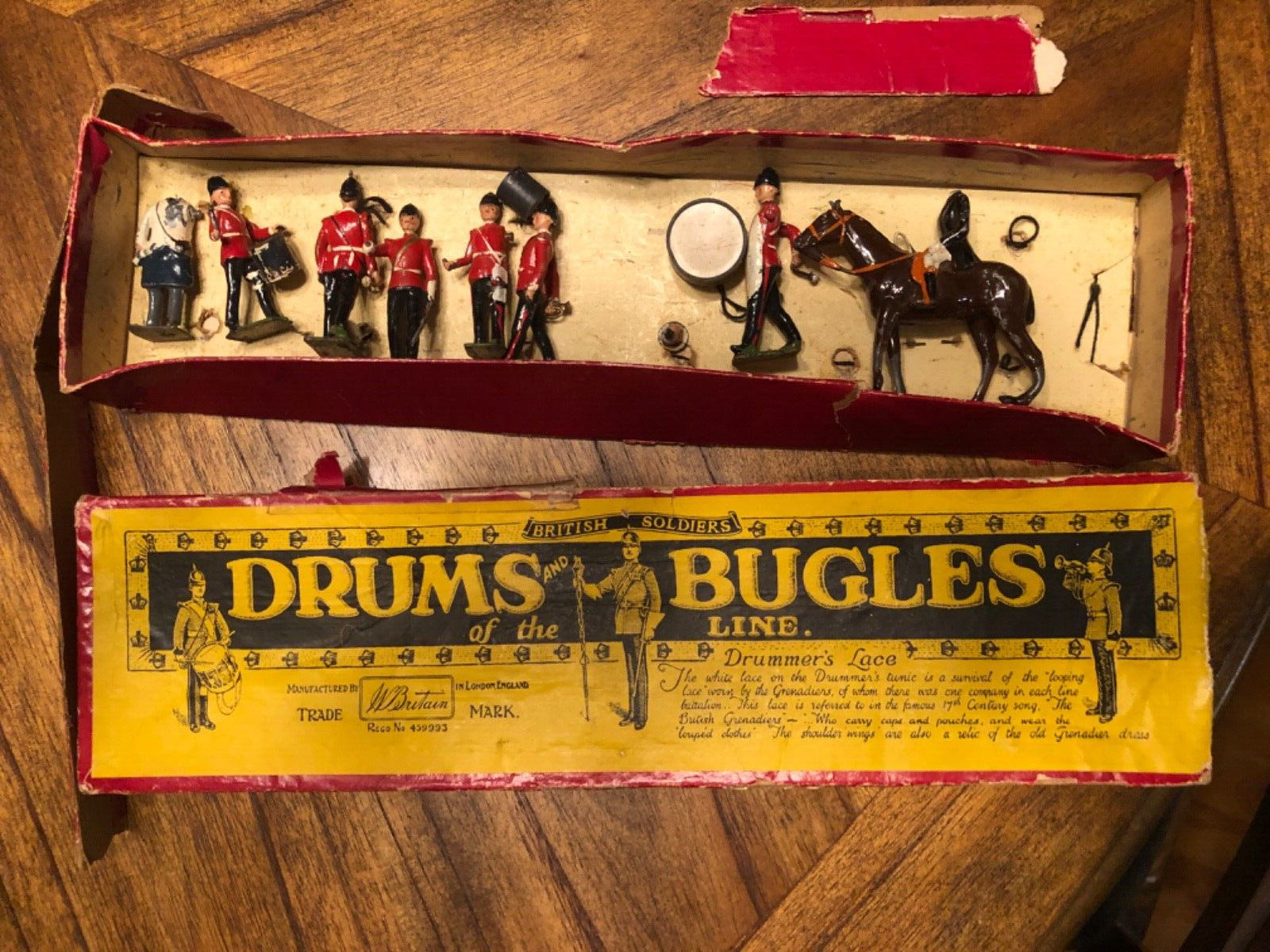 Vintage British Drums and Bugles Lead Toy Soldiers