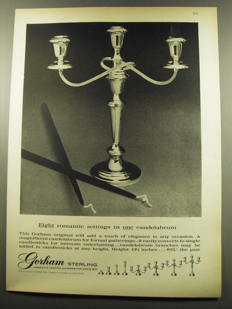 1959 Gorham Sterling Silver Candelabrum Advertisement