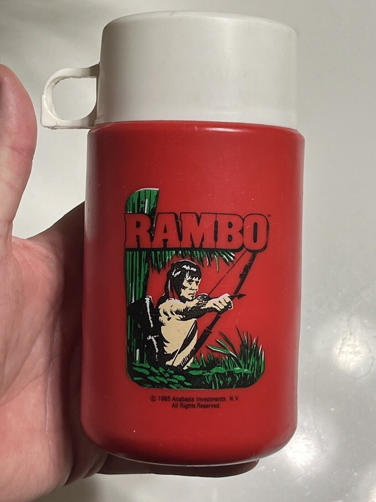 Vintage 1985 Rambo Thermos Sly Stallone Movie
