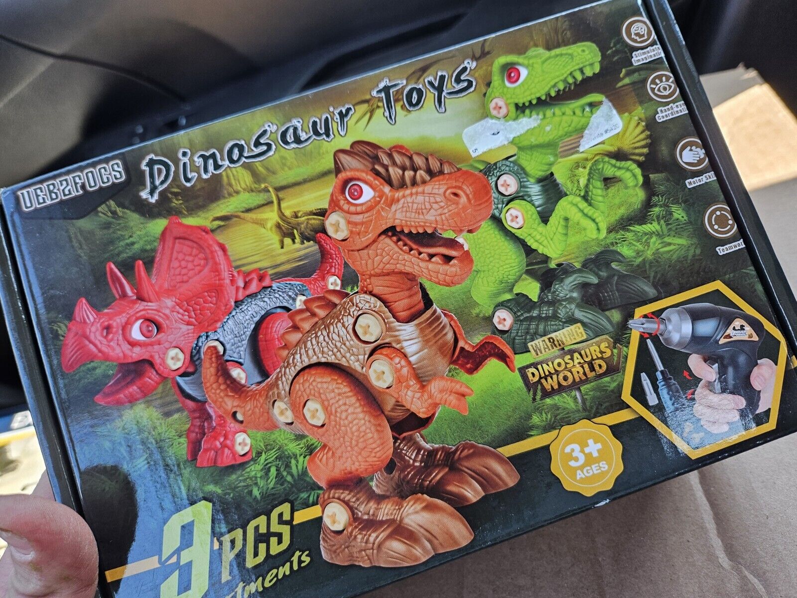 VEB2FOCS Dinosaur Toys 3 Piece Set