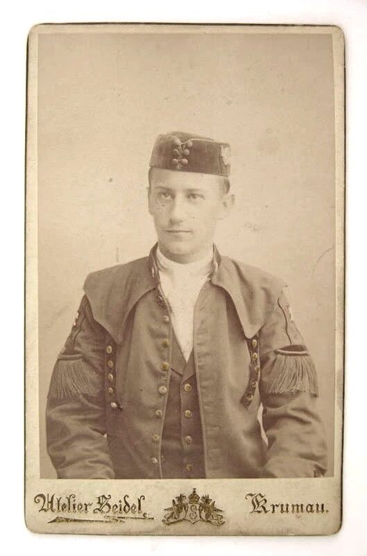 CDV Bohemian Uniform 1880 Joseph Seidel Krumau Czech Soldier Photograph Portrait