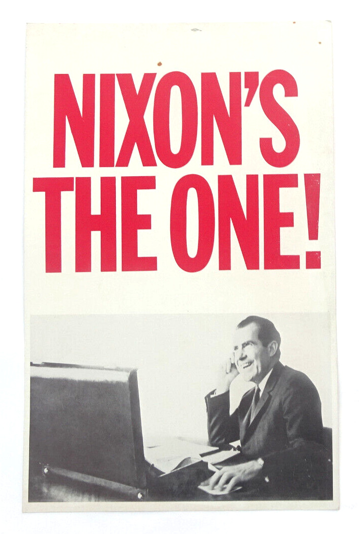 1968 Richard Nixon Campaign Poster Nixon\'s The One Peace - PL1