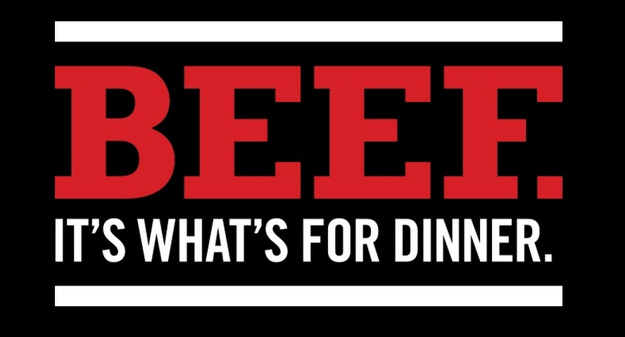 Beef It’s What’s For Dinner Bumper Sticker Decal Cattle Rancher