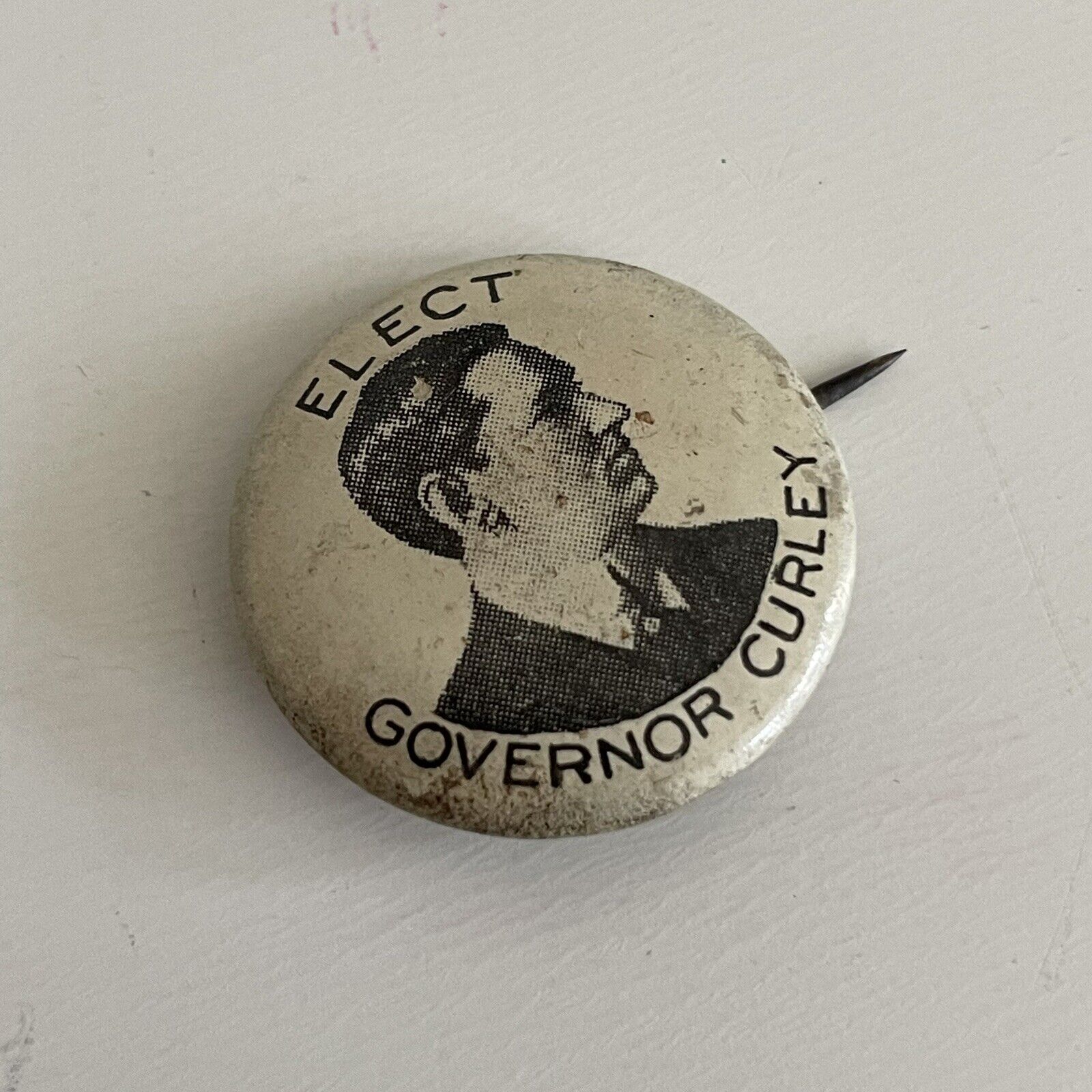 Vintage Elect Governor Curley campaign pin pinback button political Mass
