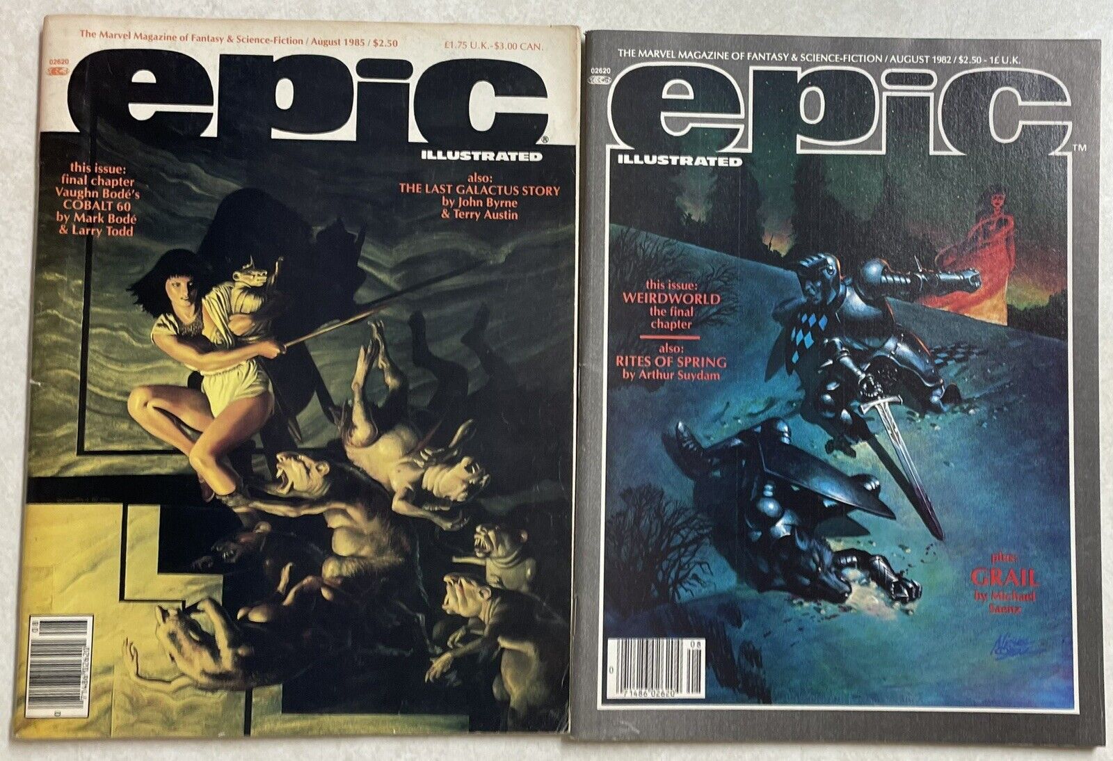 VINTAGE 1980\'s Lot of 2 MARVEL FANTASY Epic Illustrated Magazines #31 & #13 VF