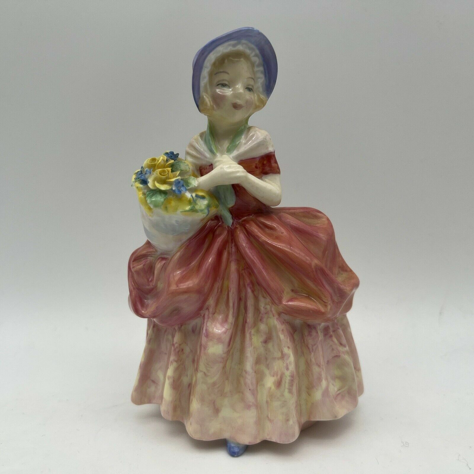 Retired Authentic Royal Doulton Figurine Cissie Girl Flower Basket HN 1809 MINT